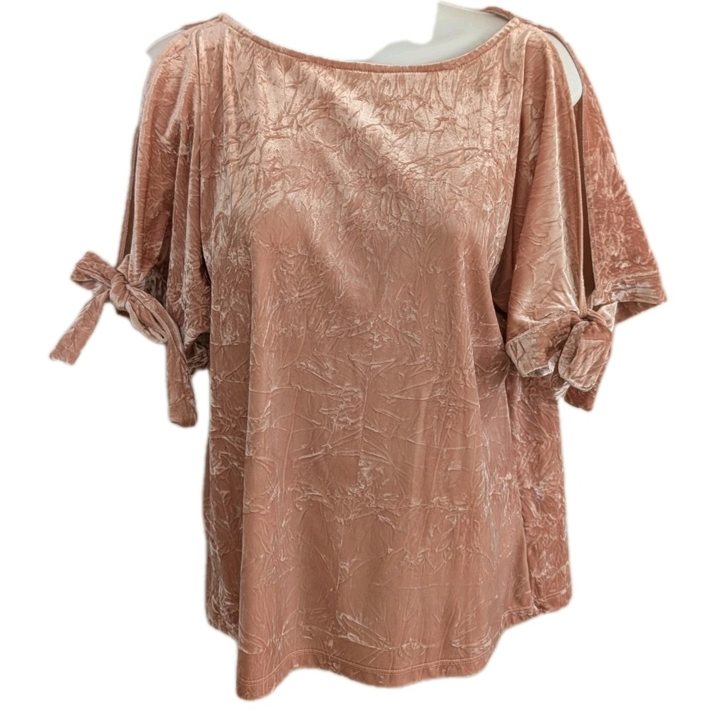 Anthropologie Maeve Crushed Velvet Short Slv Ties Size XS Fairy Soft Girl Glamor - Picture 6 of 15